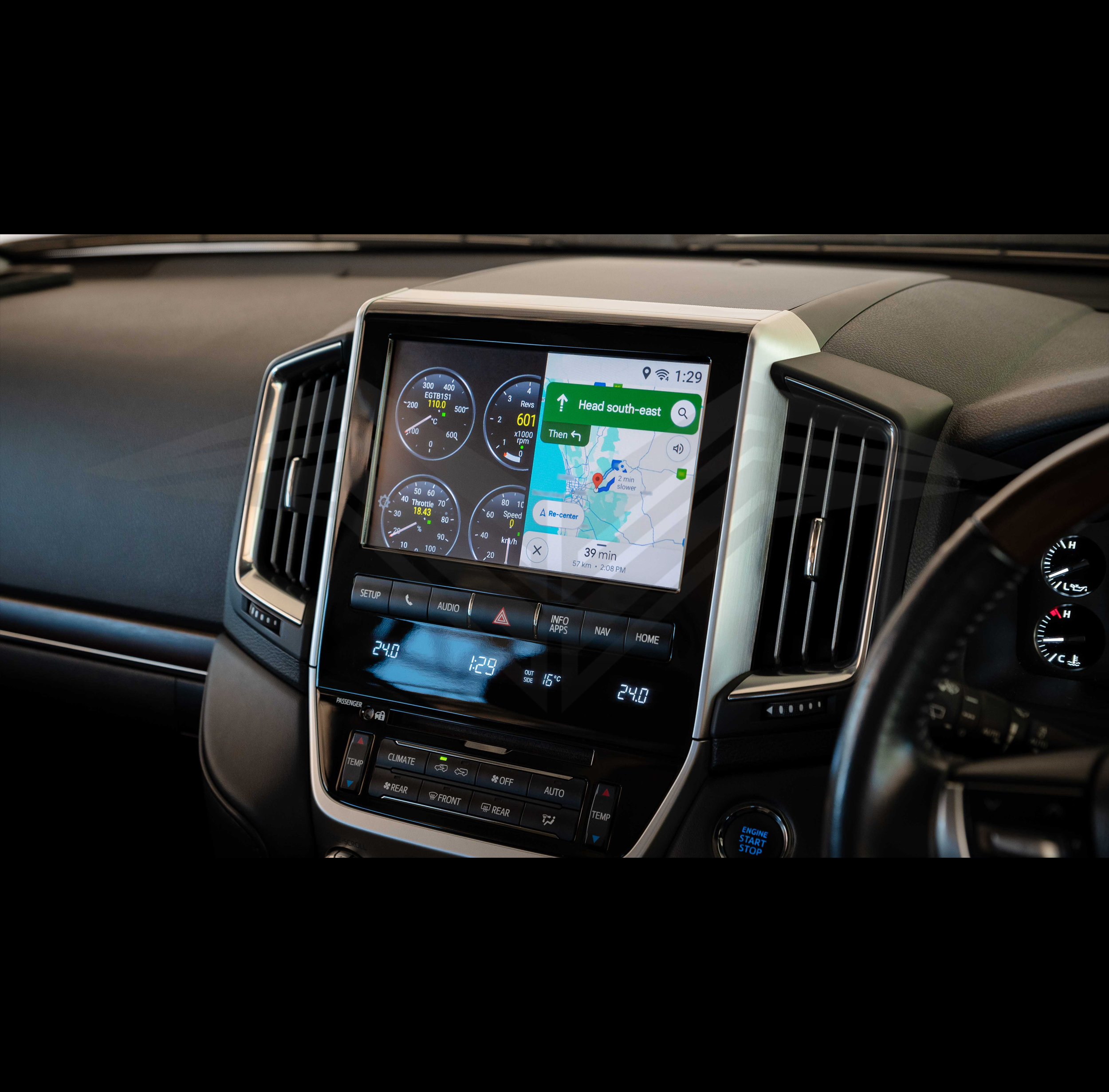 Android Multimedia Interface with Apple CarPlay & Android Auto for Toyota LC200 Landcruiser VX & Sahara 16-21