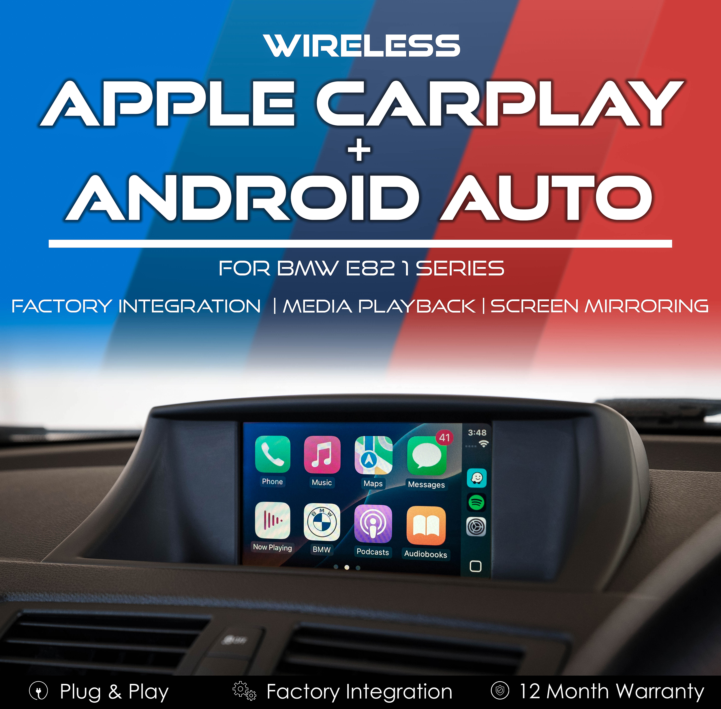 Wireless Apple CarPlay & Android Auto Integration for BMW E82 & E88 1 Series