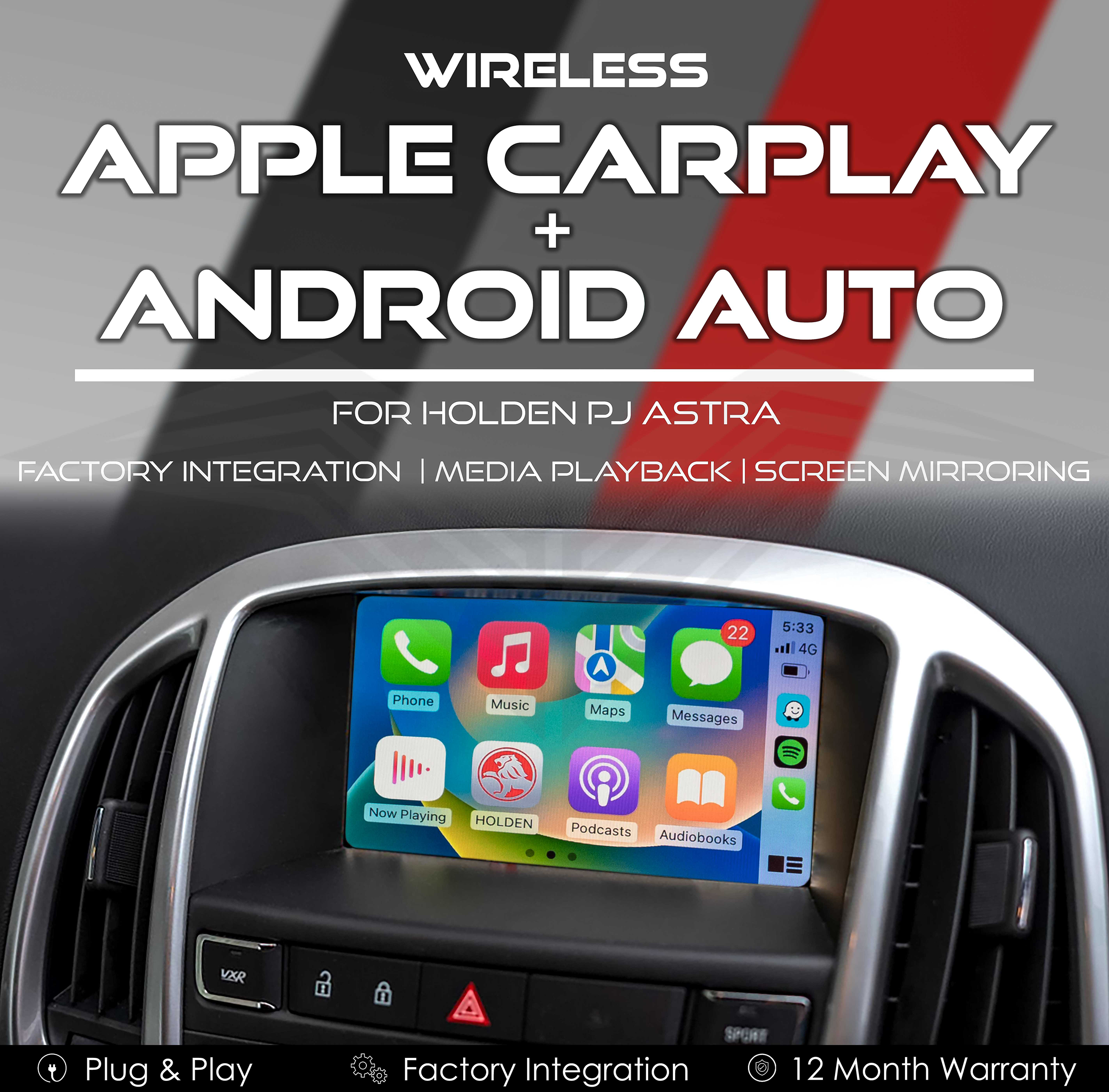 Holden PJ Astra Wireless Apple CarPlay & Android Auto Integration