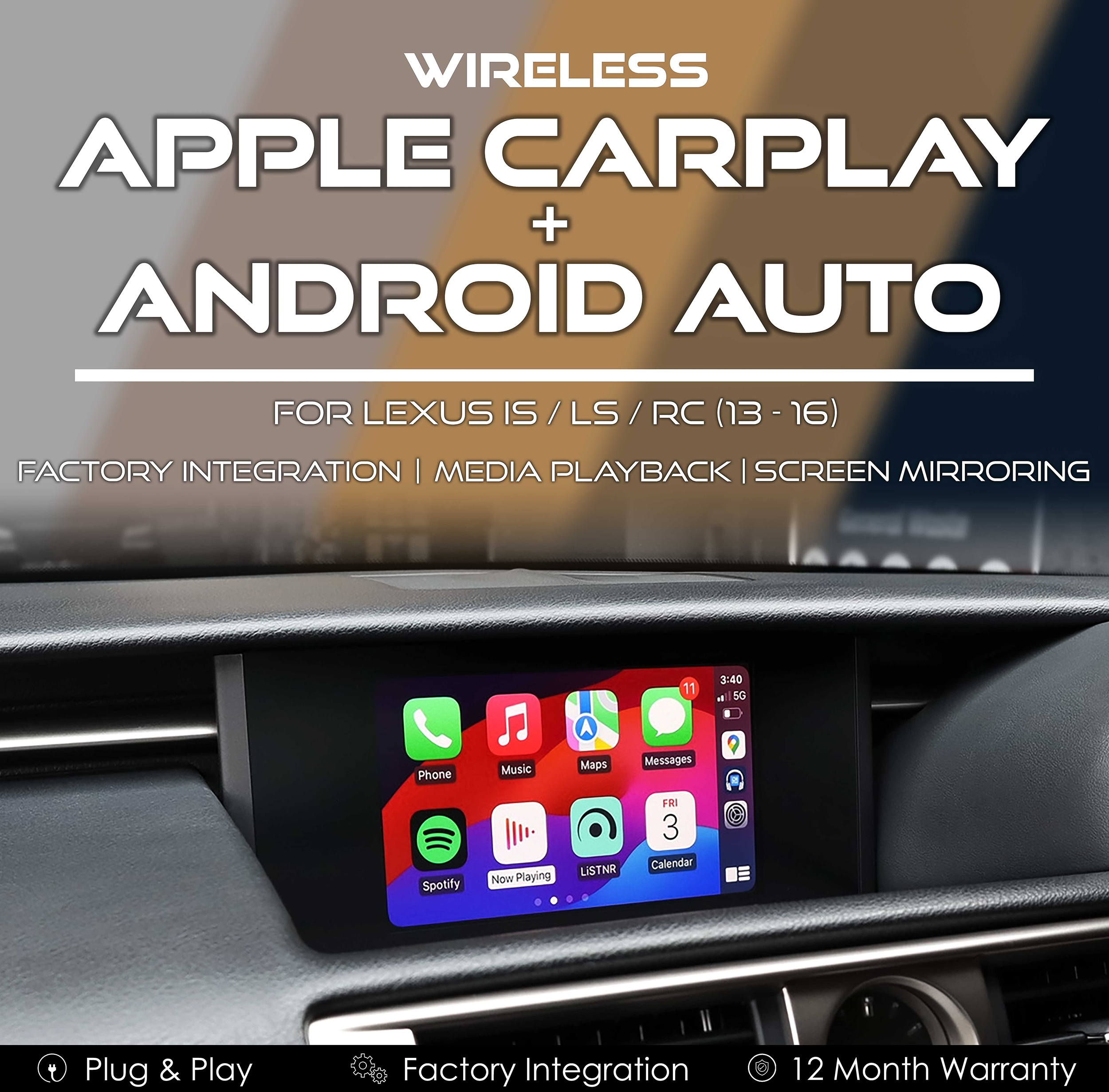Wireless Apple CarPlay & Android Auto Integration for Lexus IS LS RC MY13-16