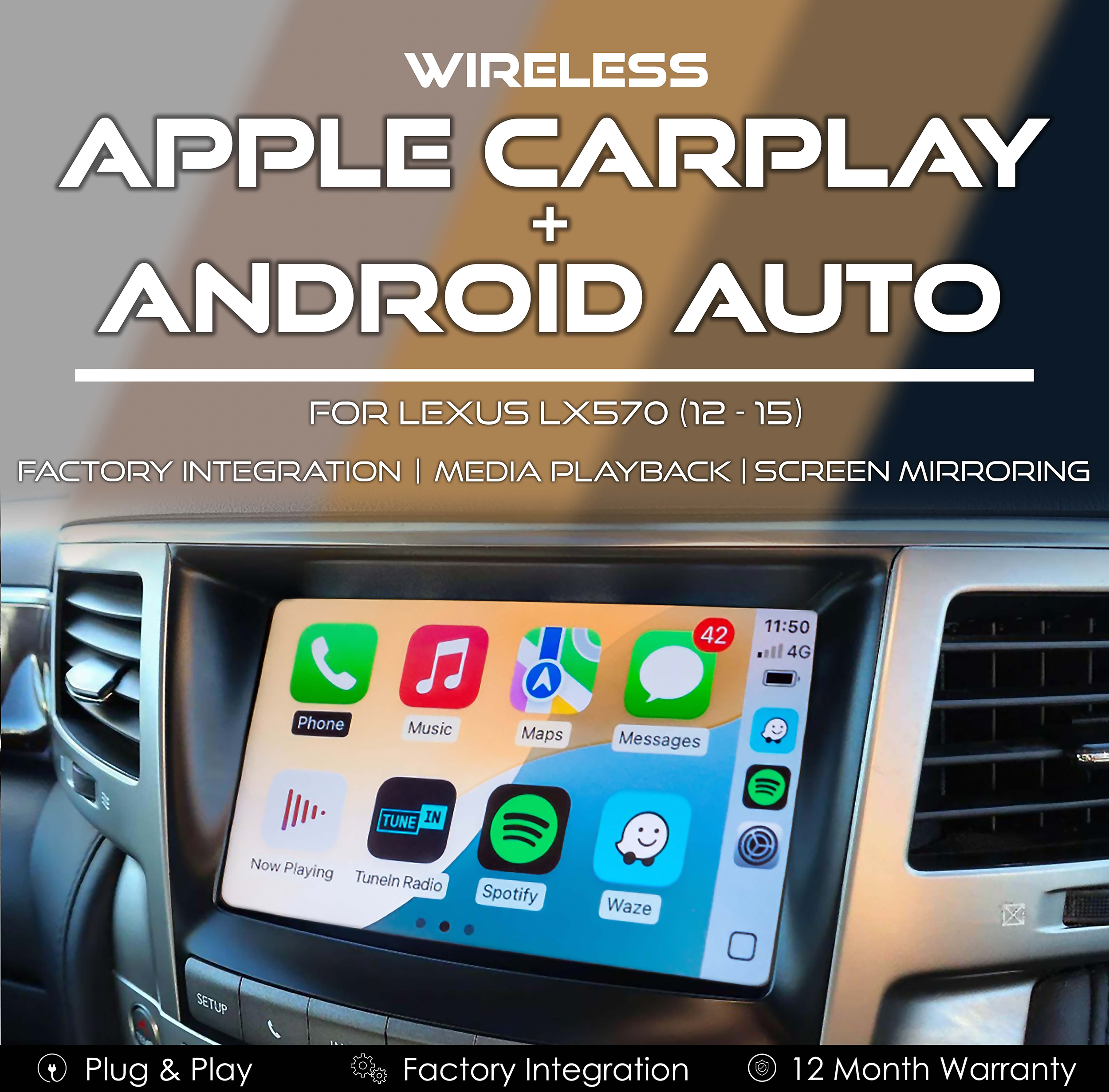 Wireless Apple CarPlay & Android Auto Integration for Lexus LX570 MY12-15