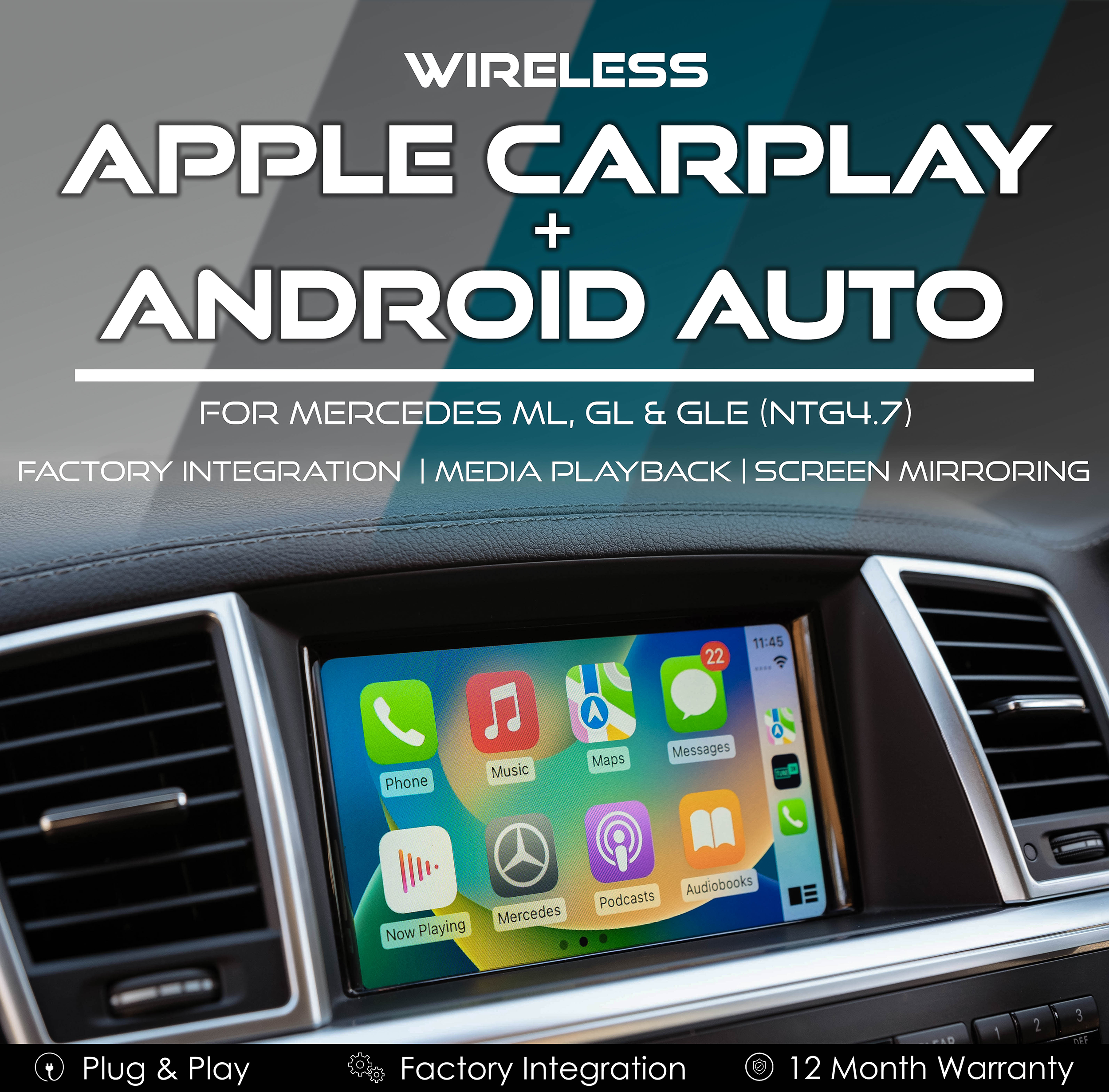 Wireless Apple CarPlay & Android Auto Integration for ML, GL & GLE
