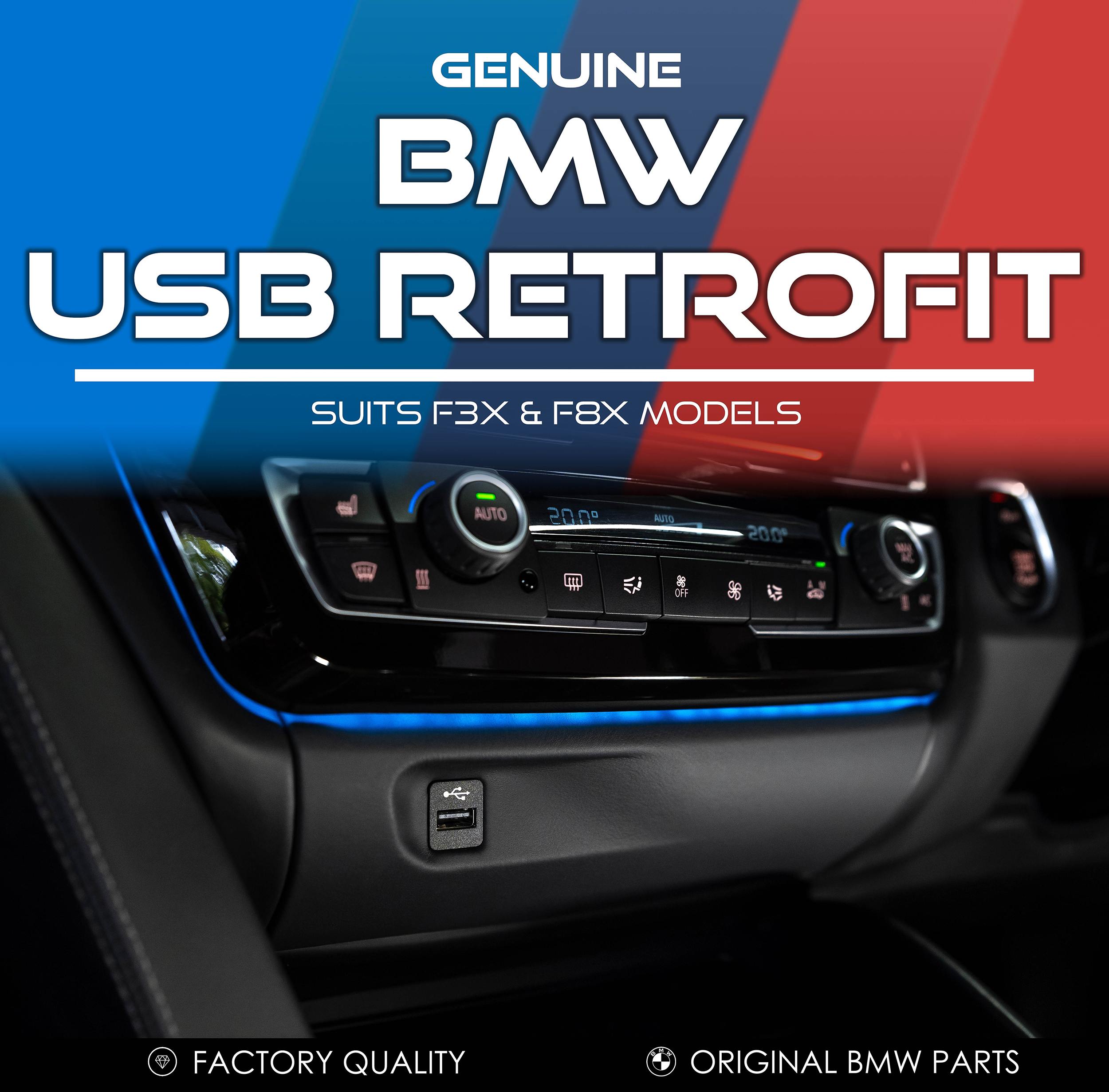 OEM BMW USB Retrofit for F30 3 Series & F32 4 Series