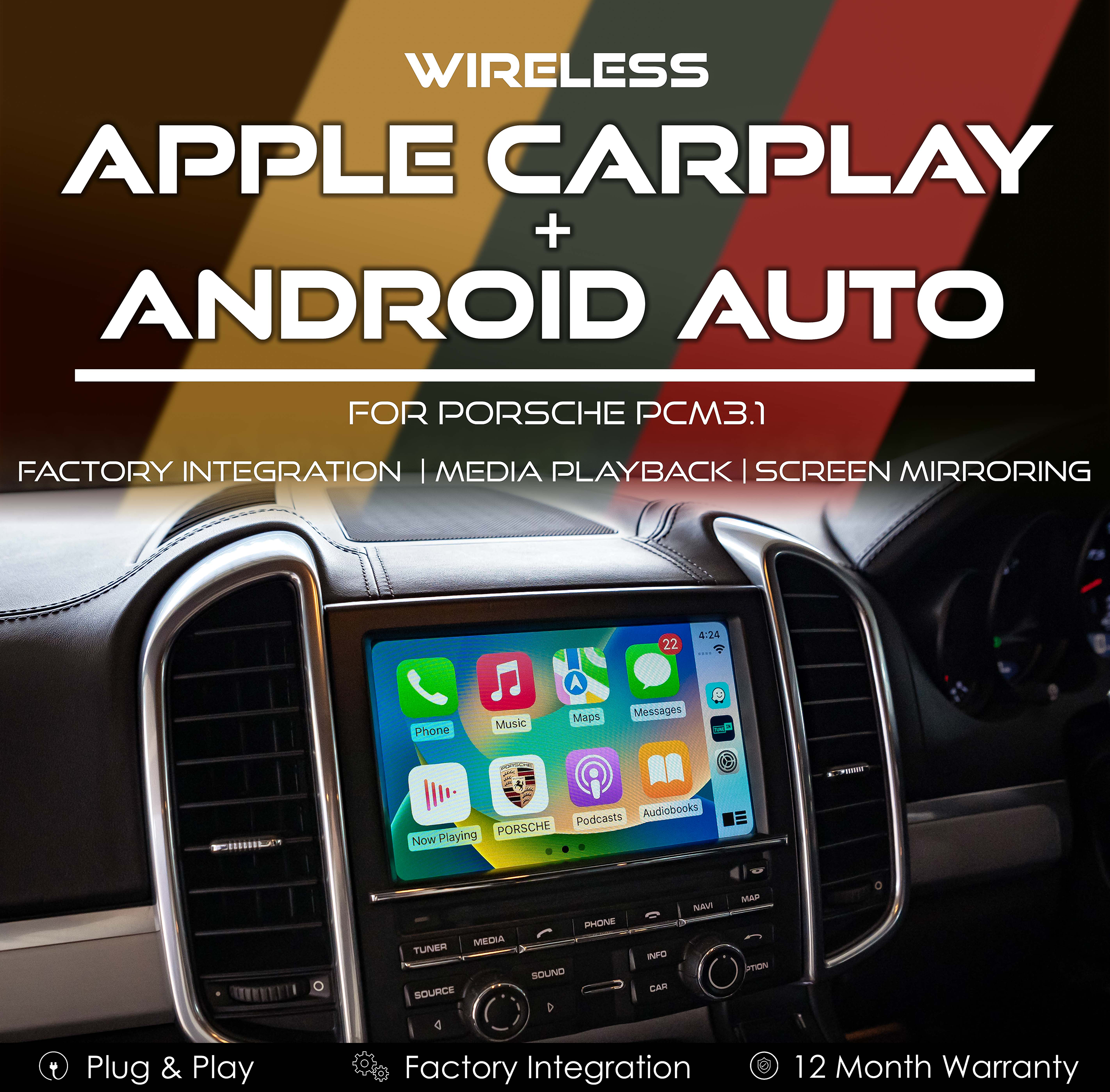 Wireless Apple CarPlay and Android Auto Integration FOR Porsche PCM3.1 Systems