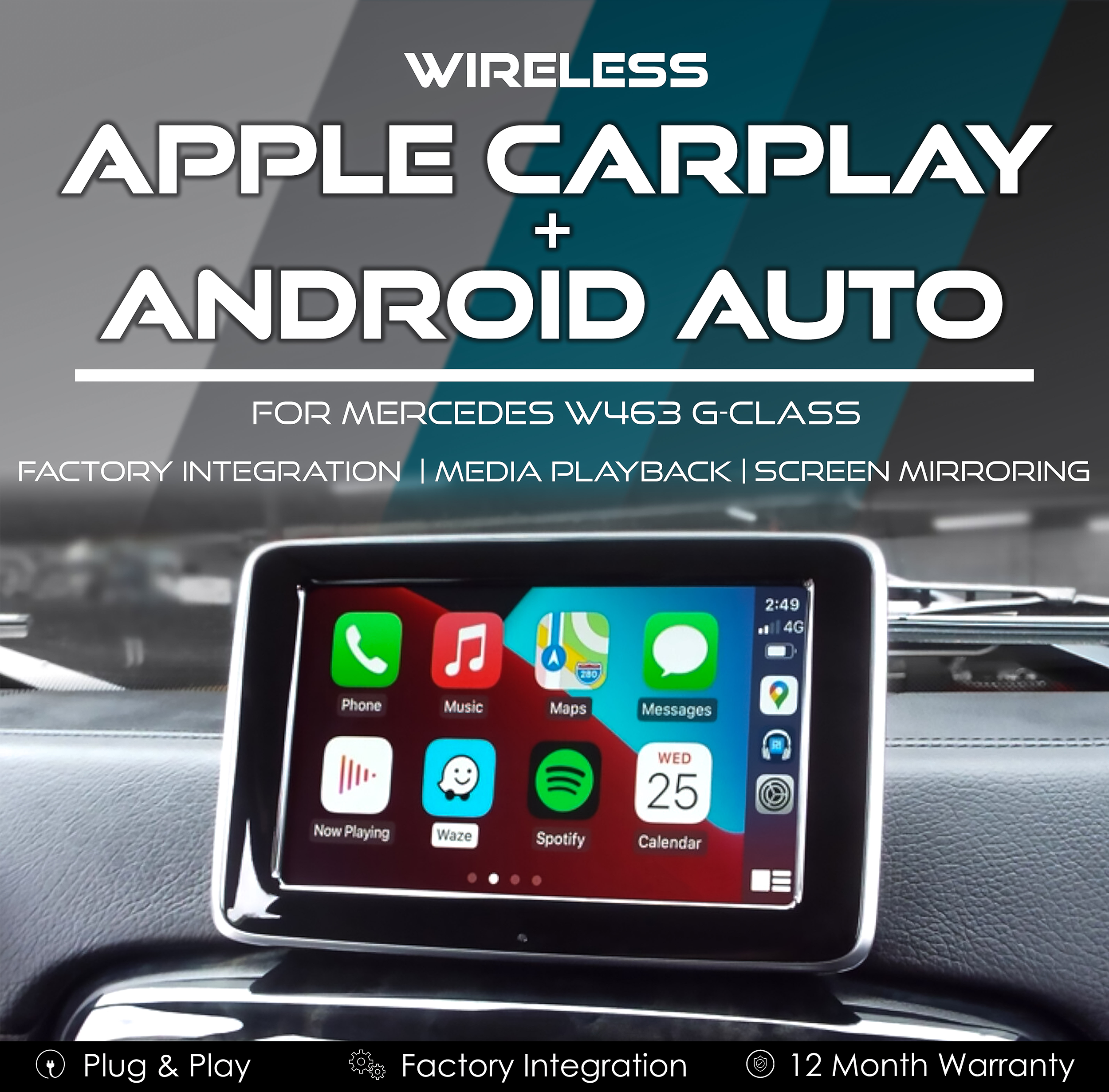 Wireless Apple CarPlay & Android Auto Integration for Mercedes W463 G-Class