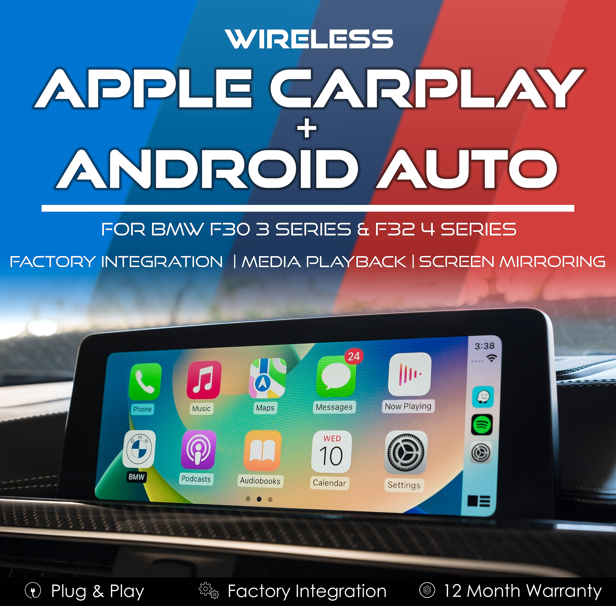 Wireless Apple CarPlay & Android Auto Integration for BMW F30 3 Series & F32 4 Series