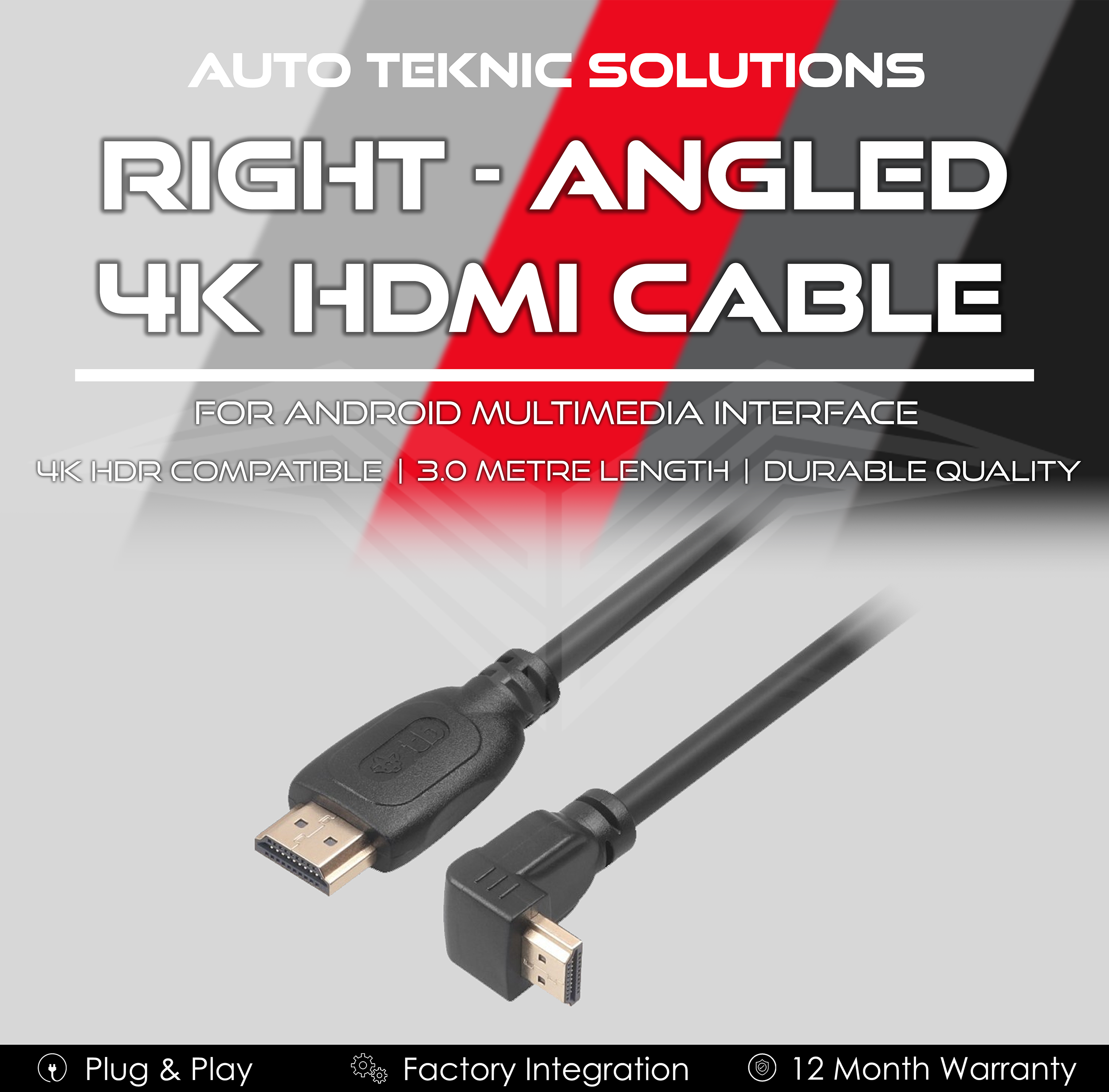 4K HDMI Cable to suit Android Multimedia Interface for Toyota Sahara