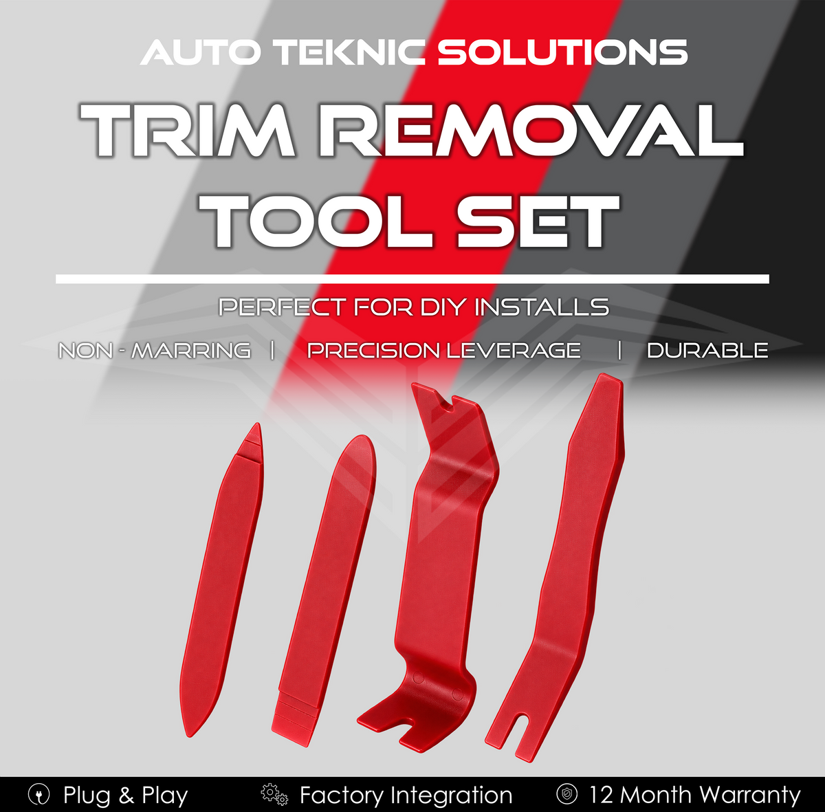4 Piece Non-Marring Trim Removal Tool Set