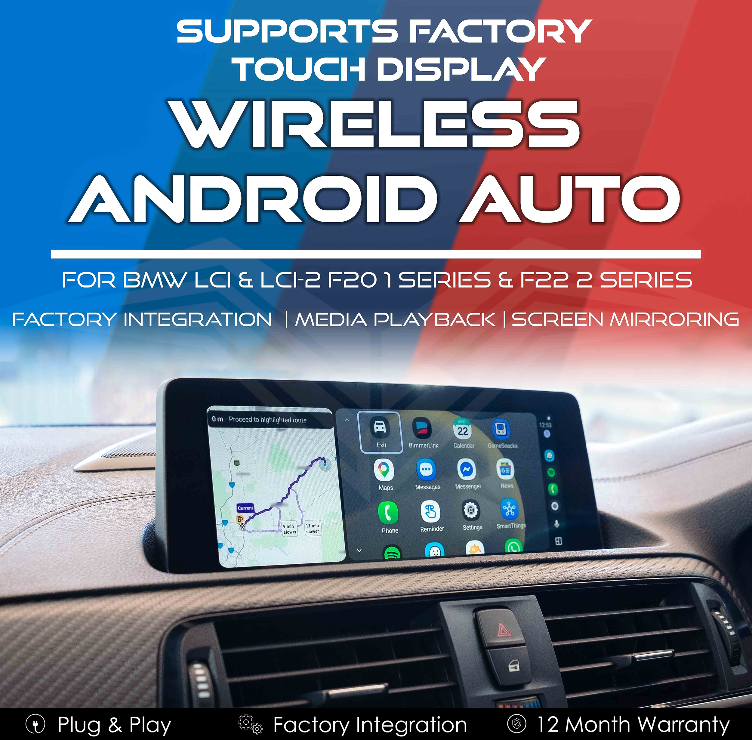 Wireless Android Auto Integration V2 for BMW F20 1 Series & F22 2 Series LCI-2