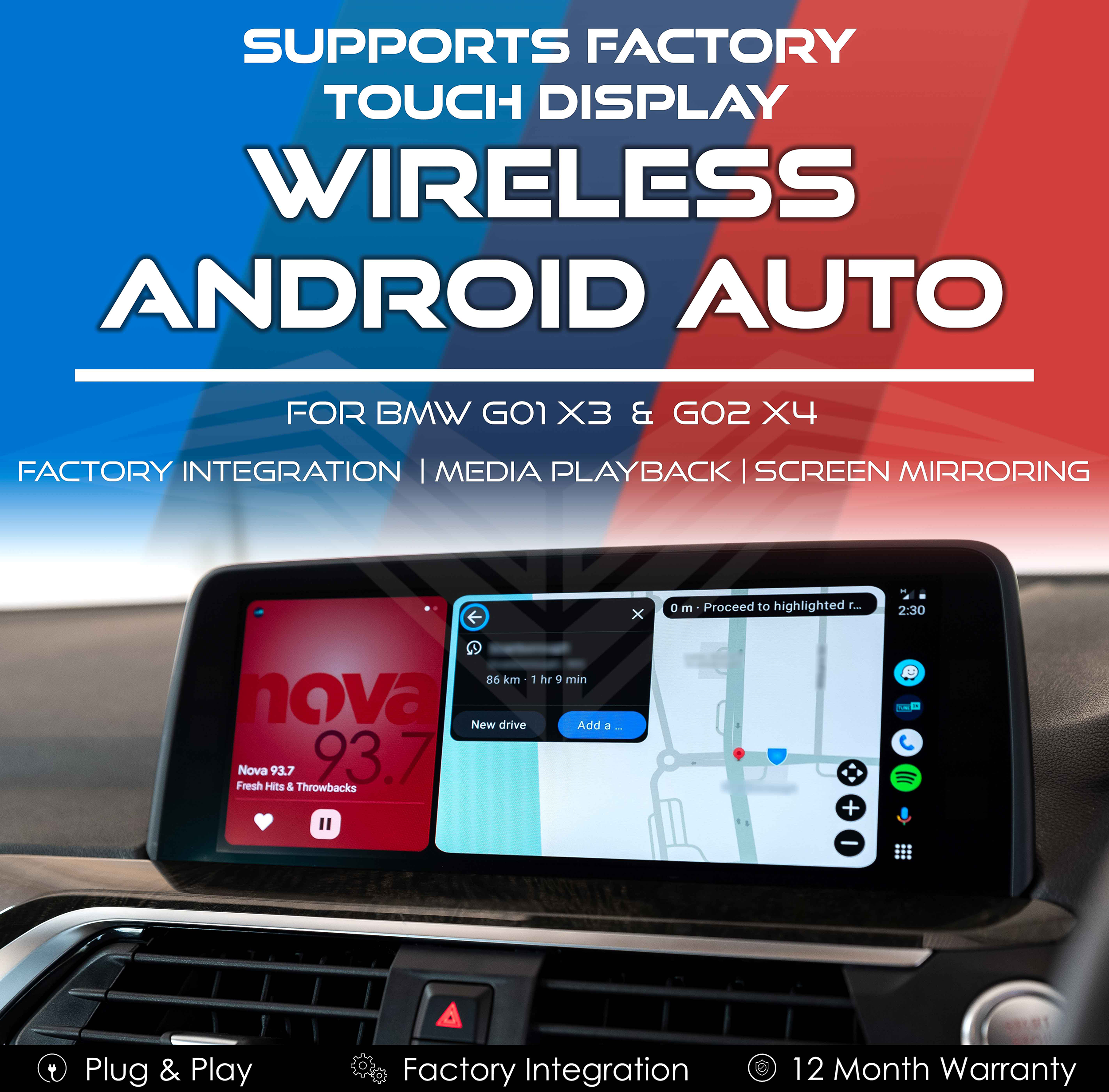 Wireless Android Auto Integration V2 for BMW G01 X3 & G02 X4