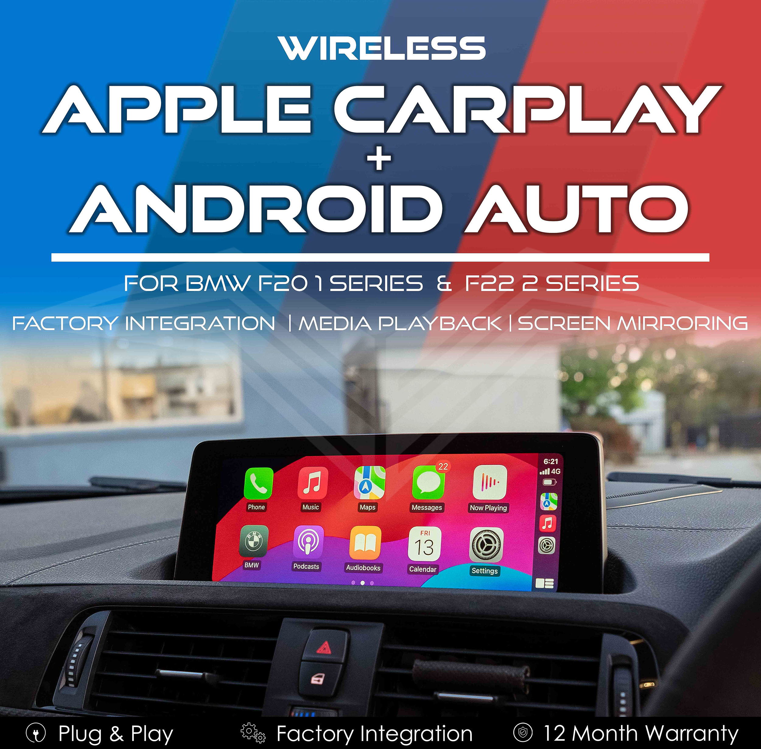 Wireless Apple CarPlay & Android Auto Integration for BMW F20 1 Series & F22 2 Series