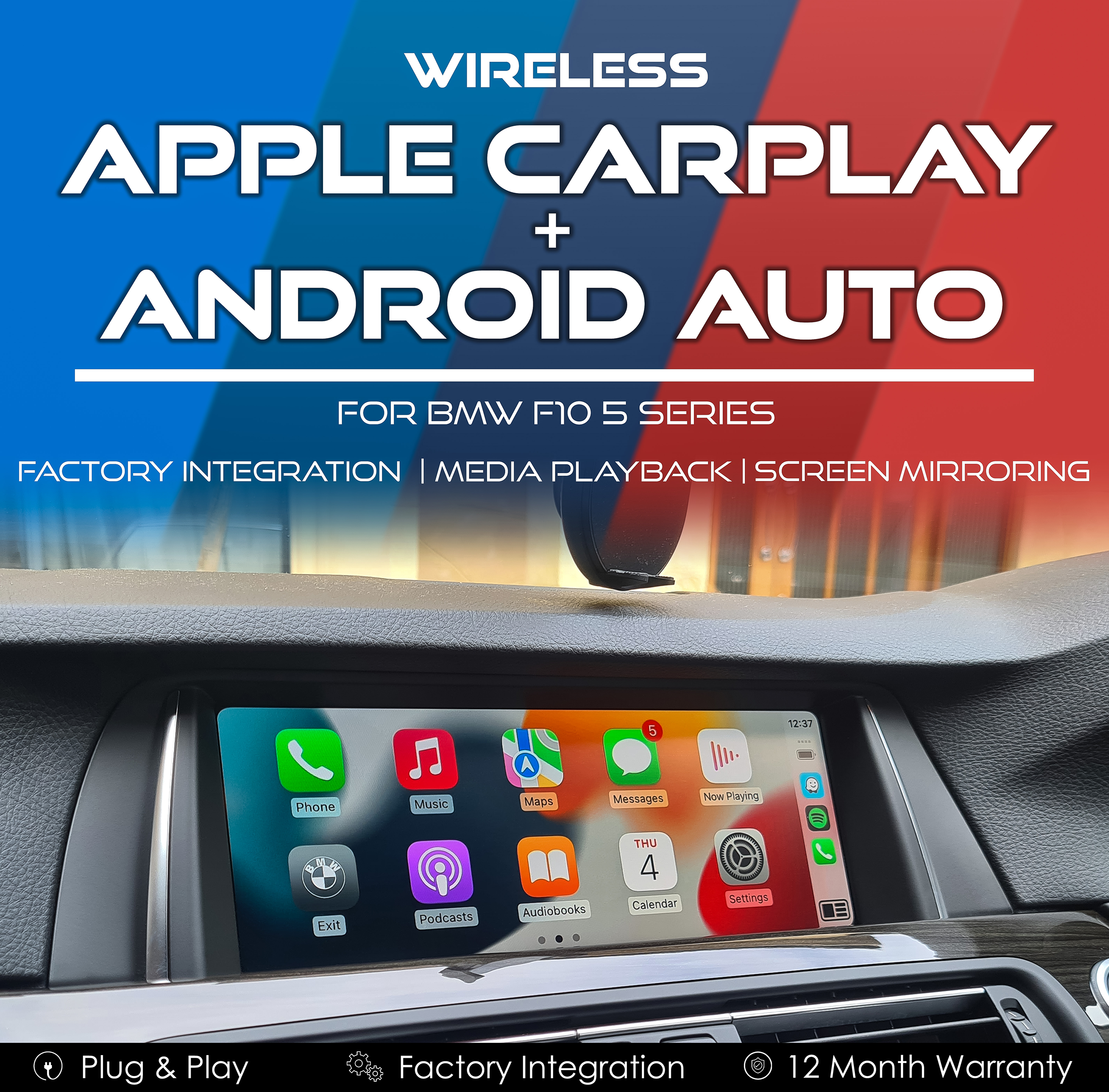Wireless Apple CarPlay & Android Auto Integration for BMW F10 5 Series