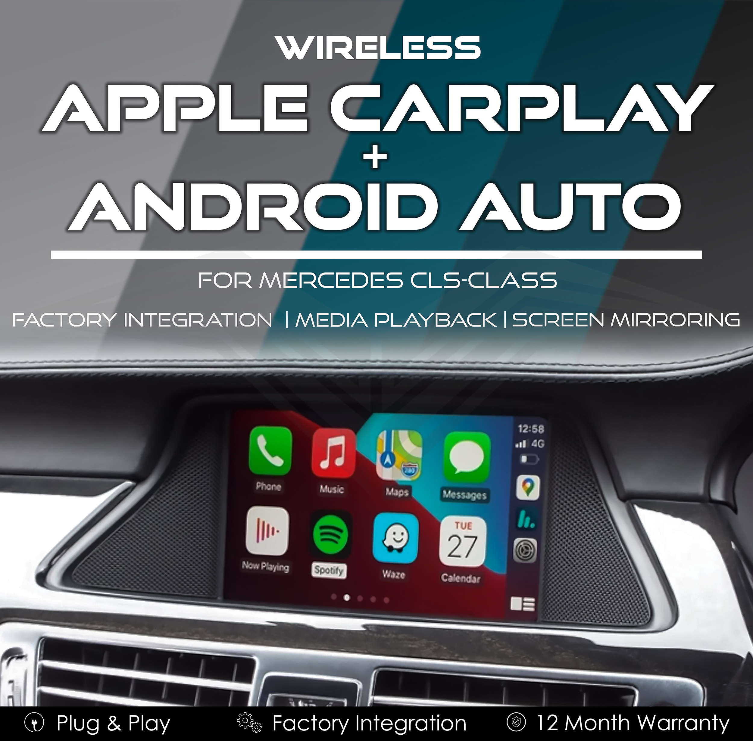 Mercedes C218 CLS Wireless Apple CarPlay & Android Auto Integration