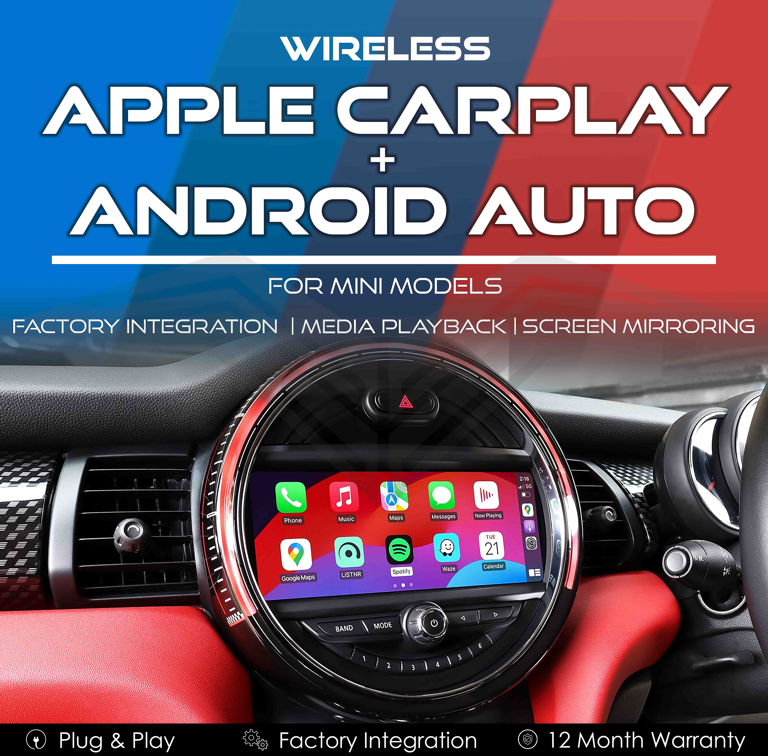 Wireless Apple CarPlay & Android Auto Integration for Mini Models