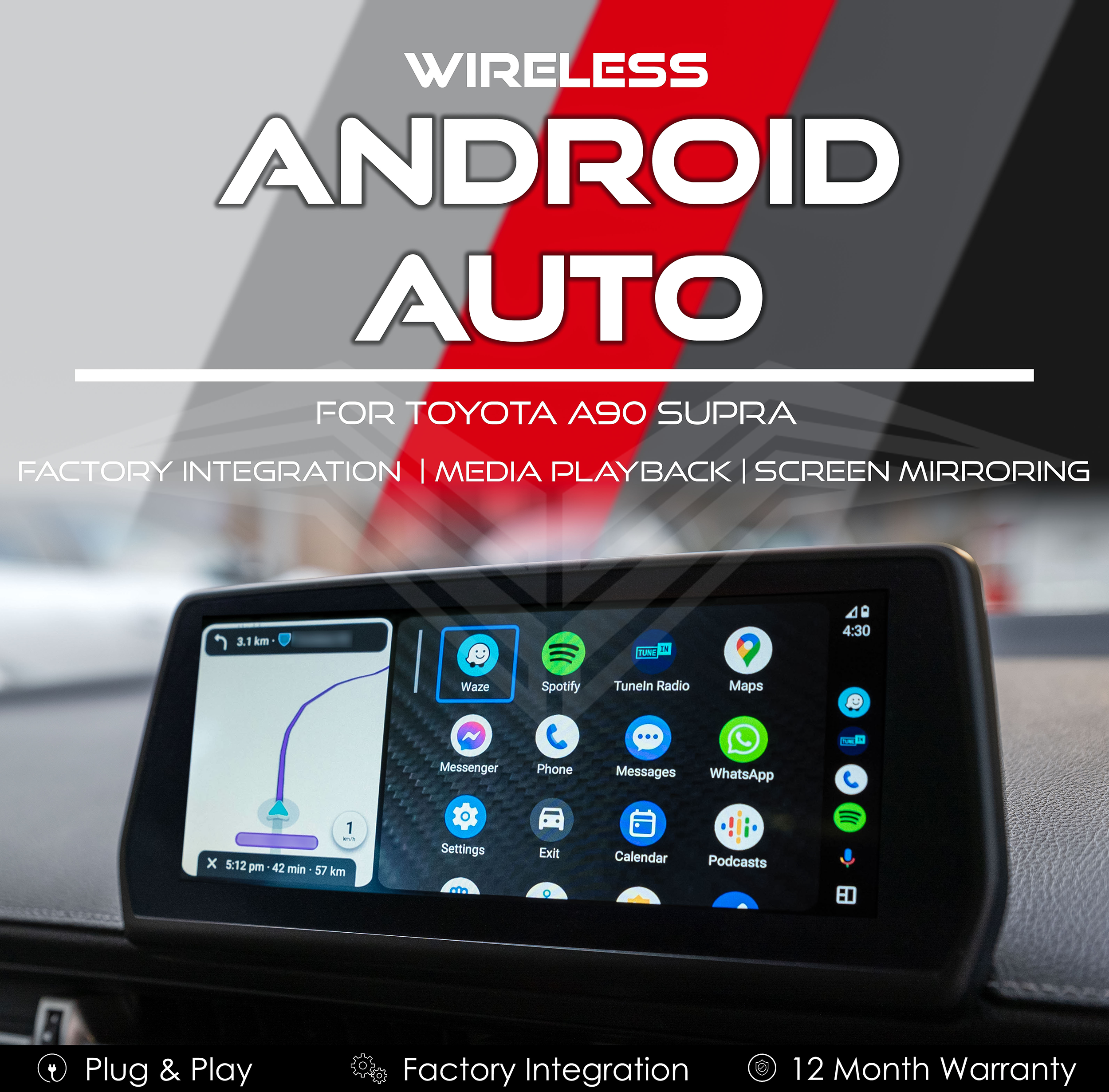 Wireless Android Auto Integration for Toyota A90 Supra