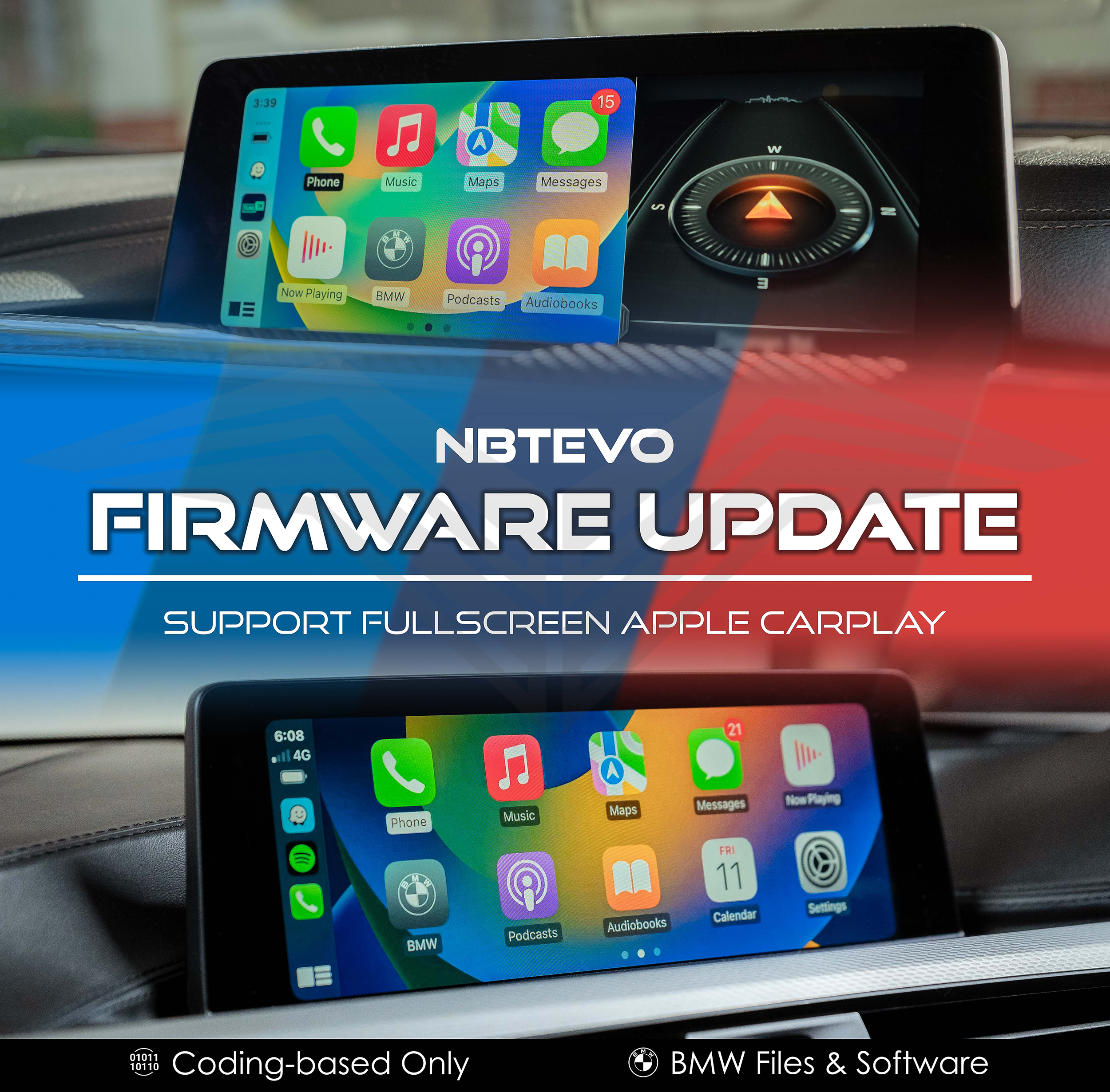 BMW NBTevo iDrive Firmware Version Update - Enable FULLSCREEN Apple CarPlay