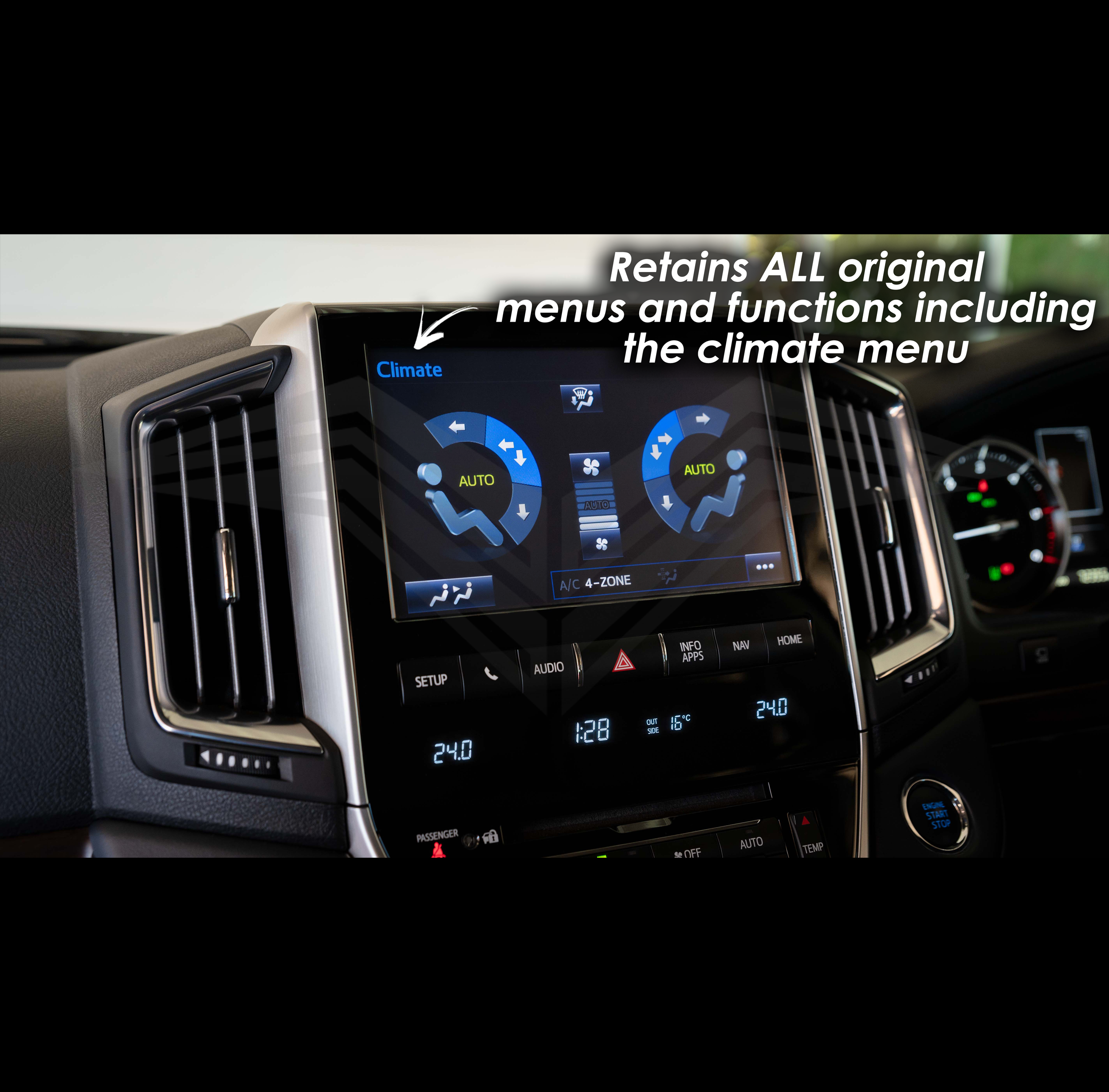 Apple CarPlay & Android Auto Integration for Toyota LC200 LandCruiser VX & Sahara 16-21